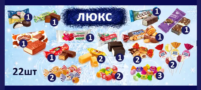 Солодкий подарунок Люкс "Веселий Санта" у картонному пакуванні, 310г — Картонна упаковка