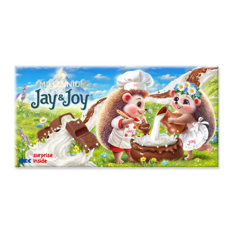 Шоколад Jay&Joy з молочною начинкою 90г Millenium