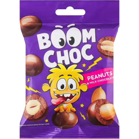 Драже BOOM CHOC арахіс у молочному шоколаді 80г