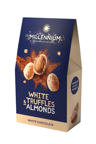 Цукерки Millennium TRUFF мигдаль в білому трюфелі 100г