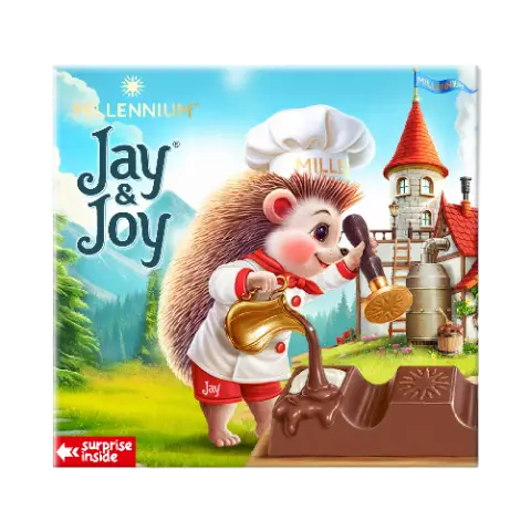 Шоколад Millennium Jay&Joy молочний з молочною начинкою 45г