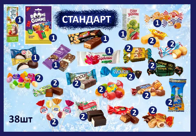 Солодкий подарунок "Магія Різдва" у картонному пакуванні, 810г — Картонна упаковка
