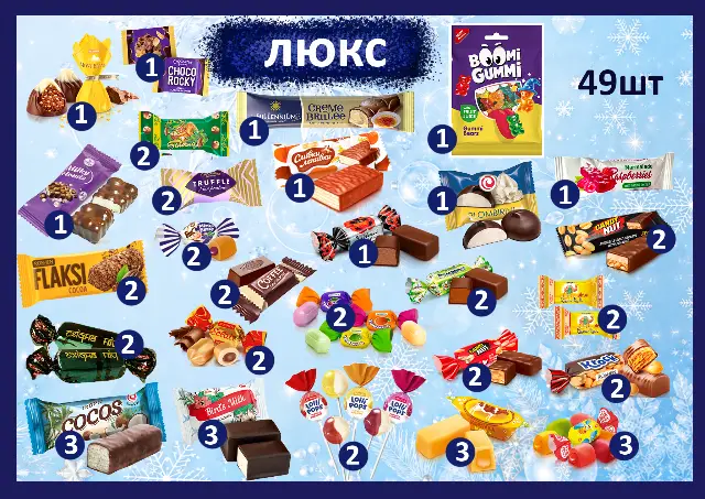 Солодкий подарунок Люкс "Новорічна прикраса" у картонному пакуванні, 810г — Картонна упаковка
