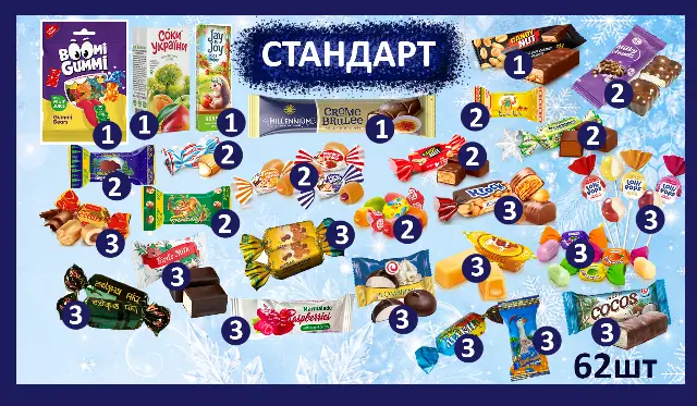 Солодкий подарунок "Снігова мить" у картонному пакуванні, 1200г — Картонна упаковка