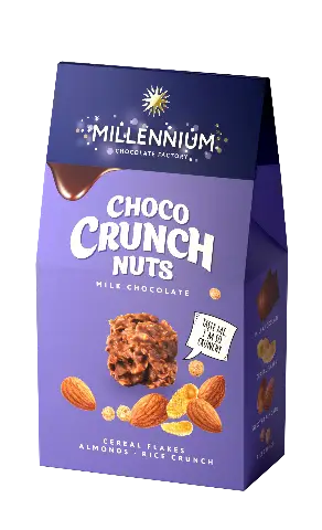 Цукерки Millennium Choco Crunch мол мигд,зл пласт,рис кул 100г
